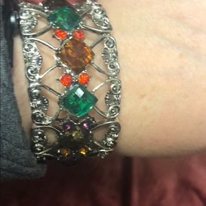 Multicolored cuff bracelet with stones